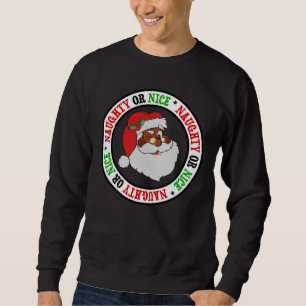 Vintages angeredetes schwarzes Sankt-Bild Sweatshirt