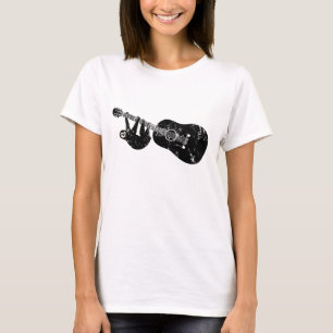 Vintages angeredetes Slothgitarrent-stück T-Shirt
