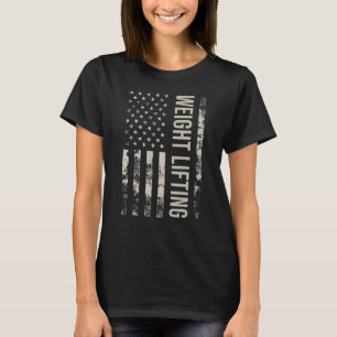 Vintages Anheben des amerikanischen Flaggengewicht T-Shirt