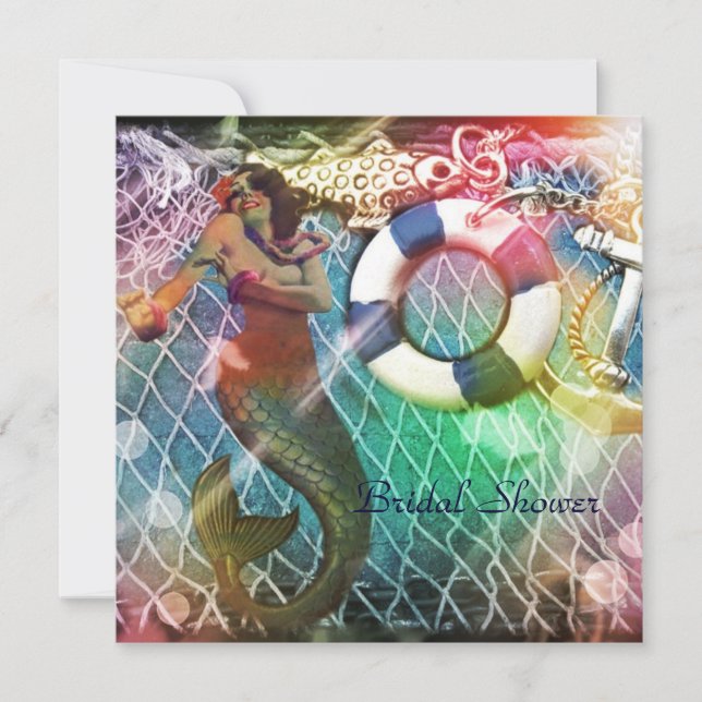 Vintages Ankerstrand Brautparty Einladung (Vorderseite)