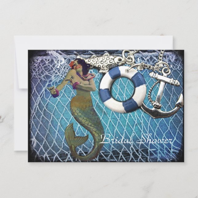 Vintages Ankerstrand Brautparty Einladung (Vorderseite)