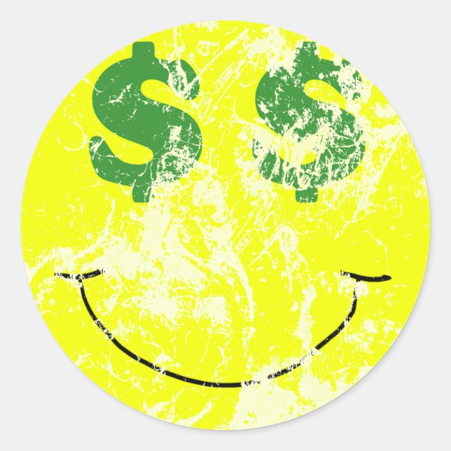 Vintages Ansehen eines grünen Aufklebers Runder Aufkleber (Vorderseite)