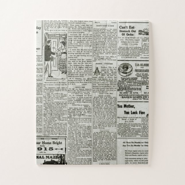 Vintages antikes altes Newspapers-16 Puzzle (Vertikal)