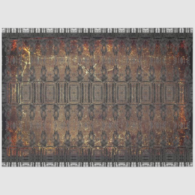 Vintages antikes braunes Schwarz-Textur-Muster Seidenpapier (Vorderseite)