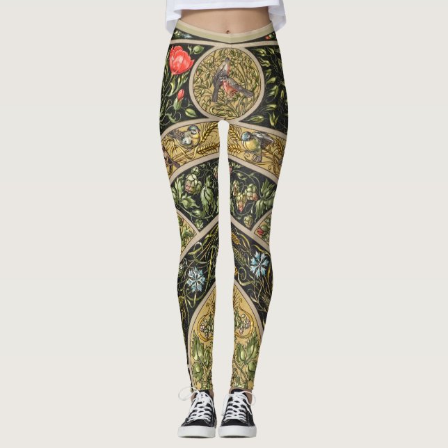 Vintages antikes Design-1 Leggings (Vorderseite)