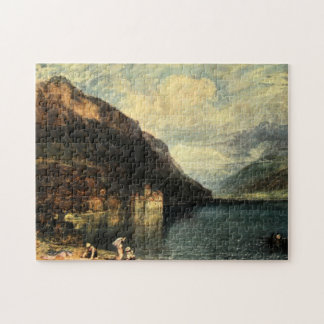 Vintages antikes die Schweiz-Schloss Chillon Puzzle