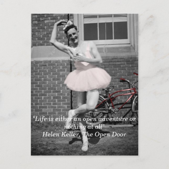 Vintages antikes Foto Mensch in Tutu Fahrradrennen Postkarte (Vorderseite)