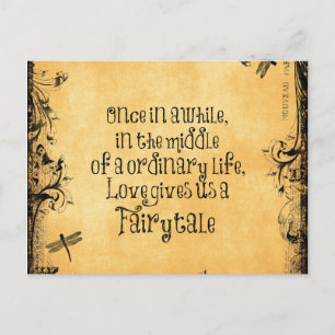 Vintages antikes Orange mit Liebe Zitat Postkarte