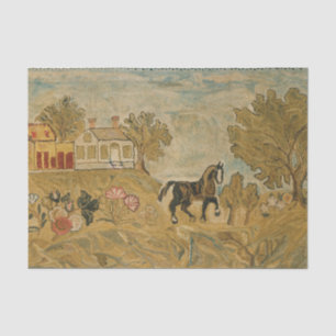 Vintages antikes Pferdebild Seidenpapier