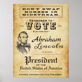 Vintages antikes Plakat der Abraham Lincoln-Kampag