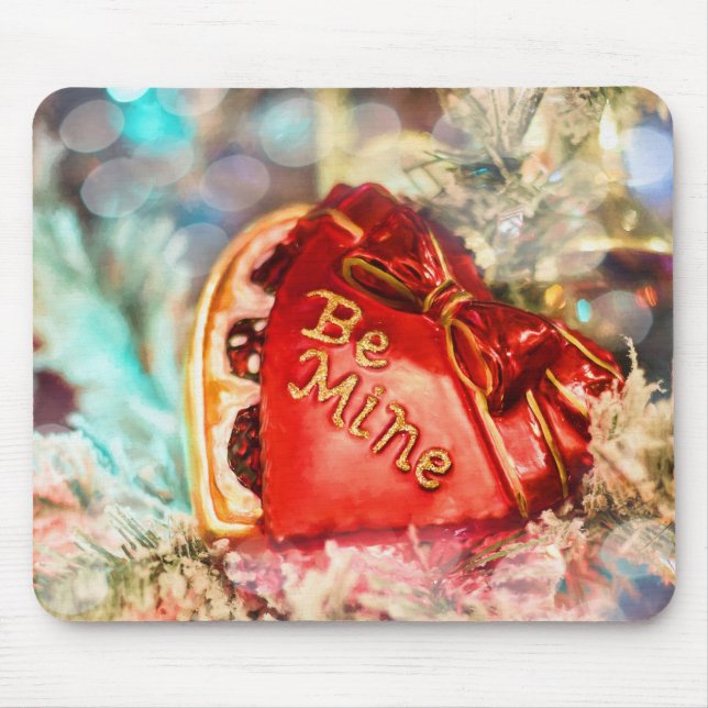 Vintages Antiquitätenherz in Rot Sei Mine Mousepad (Vorne)