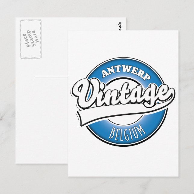 Vintages Antwerpener-Logo Postkarte (Vorne/Hinten)