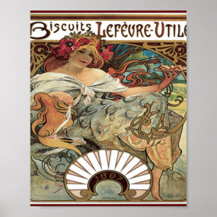 Vintages Anzeigen-Kekse LeFevre Utle Kunst-Plakat Poster
