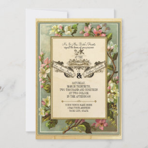 Vintages Apple Blossom, Tee verklebte Typografie Einladung