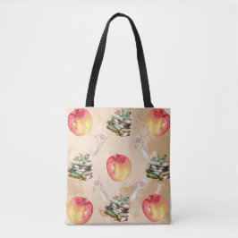 Vintages Apple & Book Pattern - Gemütliches Herbst
