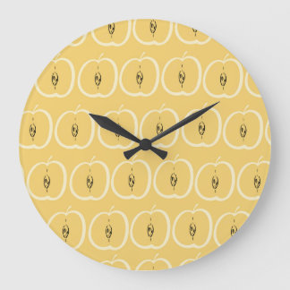 Vintages Apple-Muster: Hintergrundbild. Große Wanduhr