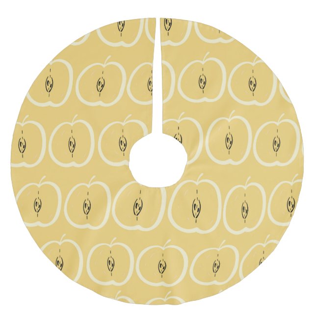 Vintages Apple-Muster: Hintergrundbild. Polyester Weihnachtsbaumdecke (Vorderseite)