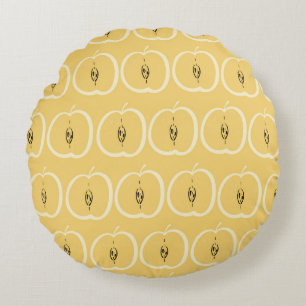 Vintages Apple-Muster: Hintergrundbild. Rundes Kissen