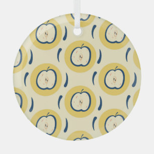 Vintages Apple-Muster: klassisches Hintergrundbild Ornament Aus Glas