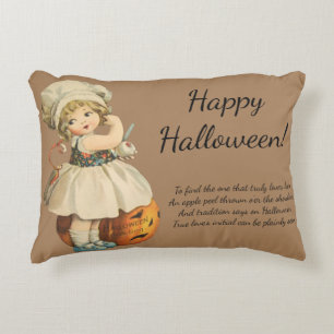 Vintages Apple Peel Traditionelles Halloween Zierkissen