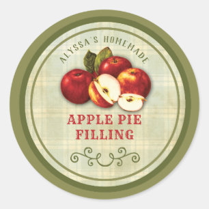 Vintages Apple Pie Canning Label Runder Aufkleber