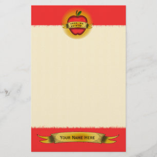 Vintages Apple-Tätowierungs-Lehrer-Briefpapier Briefpapier
