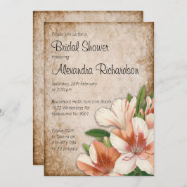 Vintages Apricot Lilies Brautparty Einladung