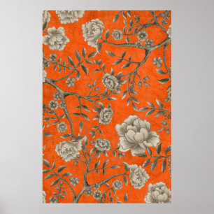 Vintages Apricot Orange Botanische Riviera Poster