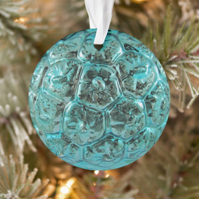 Vintages Aqua Selten Merkur Glass Weihnachtsball Ornament (Baum)