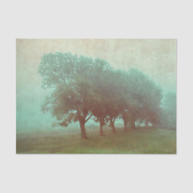 Vintages Aquamarines Landschaftsdekor Seidenpapier (Vorderseite)