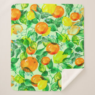  Vintages Aquarellmuster - Lemon Zweig mit fl Sherpadecke