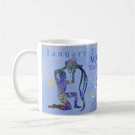 Vintages Aquarius zodiac-Zeichen blau personalisie Kaffeetasse