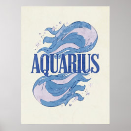 Vintages Aquarius-Zodiac-Zeichen mit Abstrakten We Poster