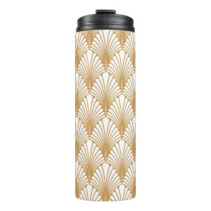 Vintages Arabesque Geometric Nahtloses Muster Thermosbecher