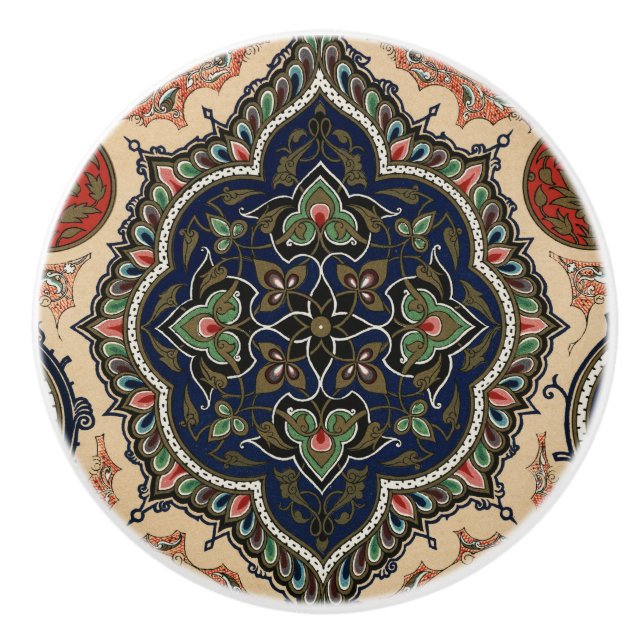 Vintages arabisches Muster Keramikknauf (Vorderseite)