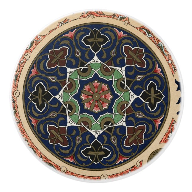 Vintages arabisches Muster Keramikknauf (Vorderseite)