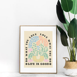 Vintages Arch Floral Inspiration Zitat Poster