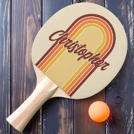 Vintages Arch Retro mit Namen gestrichen Tischtennis Schläger