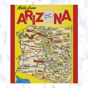 Vintages Arizona Land der Sonne Postkarte