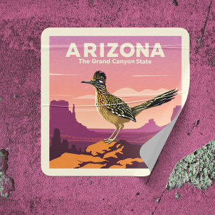 Vintages Arizona Quadratischer Aufkleber