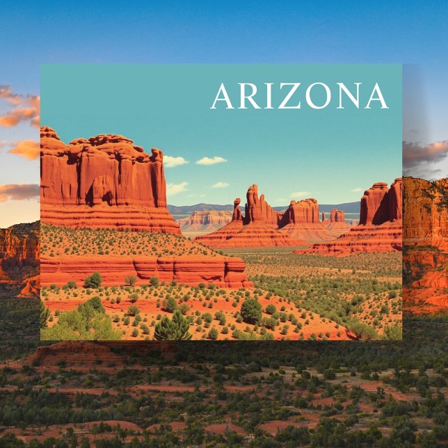 Vintages Arizona Rocks Retro Postkarte (Vintage Arizona Red Rocks Travel Retro Postcard)