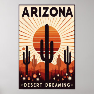 Vintages Arizona-Wüstenposter Poster