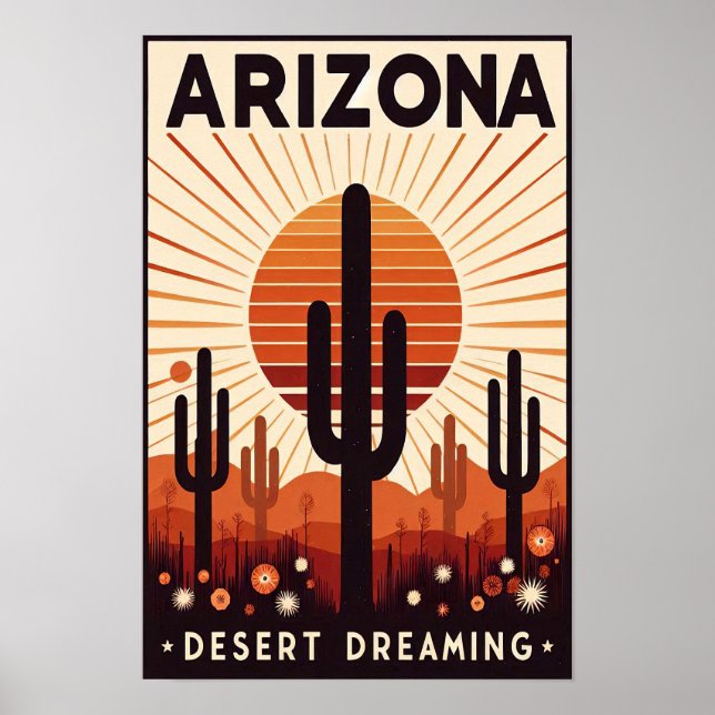 Vintages Arizona-Wüstenposter Poster (Vorne)