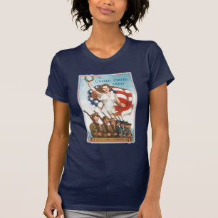 Vintages Armee-Plakat mit Dame Liberty Tshirts