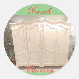 Vintages Armoire in Frankreich Runder Aufkleber