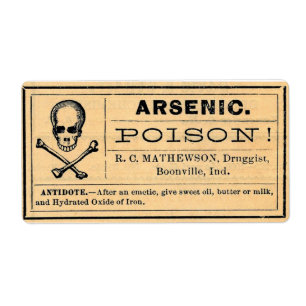Vintages arsenhaltiges Aufkleber-Gift Halloween