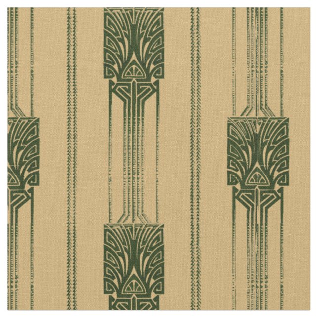 Vintages Art Deco Abstraktes Pfauenmuster Stoff (Nahaufnahme)