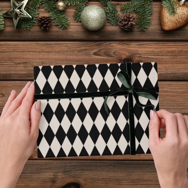 Vintages Art Deco Diamond Holiday Wrapping Paper Geschenkpapier (Christmas Vintage Art Deco Wrapping Paper)