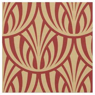 Vintages Art Deco Foliage Fish Scuster Stoff