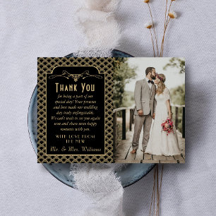 Vintages Art-Deco-Foto von 1920 Dankeskarte